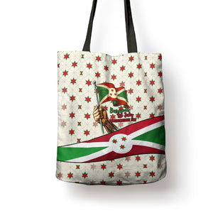 Burundi 1st July Independence Day Tote Bag Patriotic Flag Portrait Art - Geometric Star Pattern
