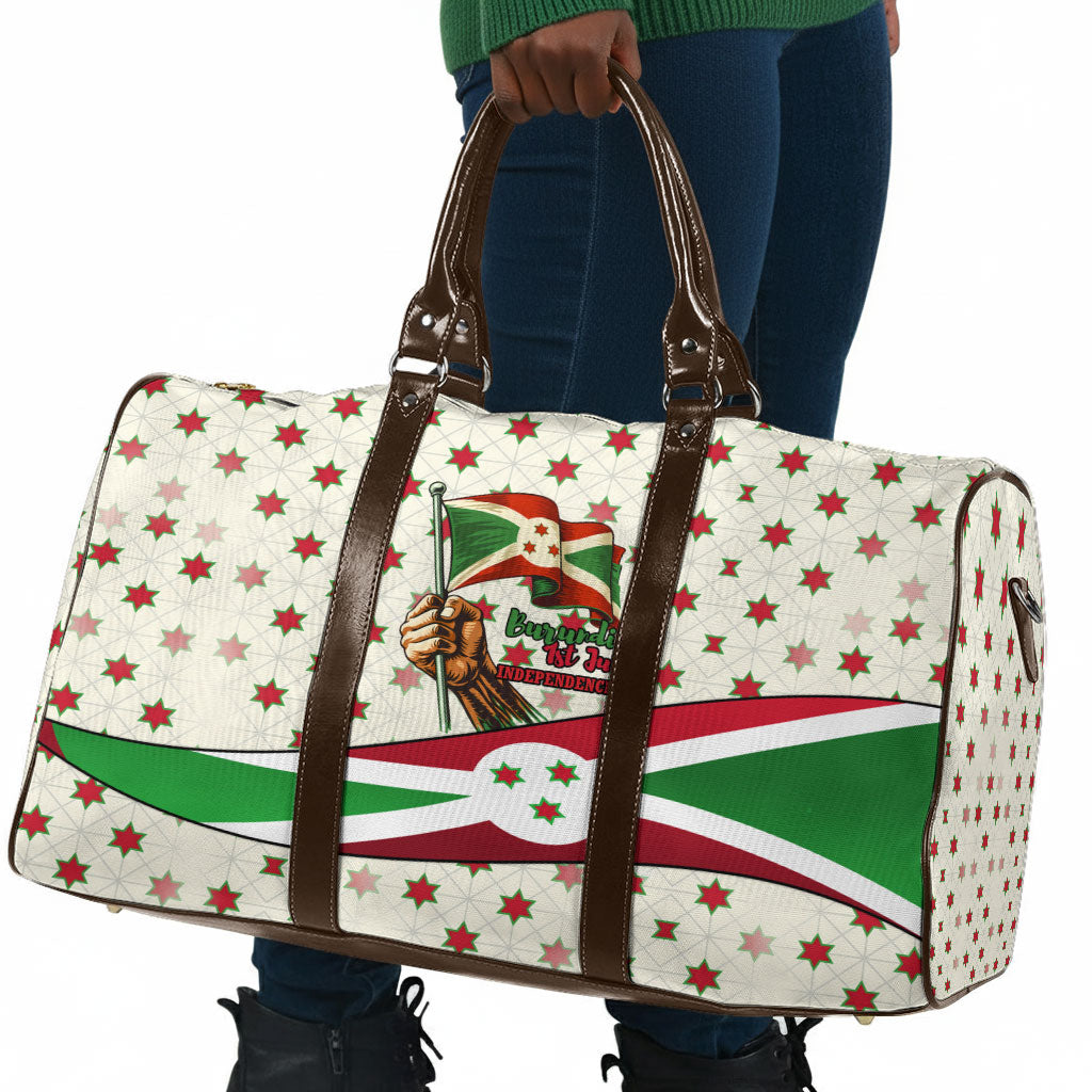 Burundi 1st July Independence Day Travel Bag Patriotic Flag Portrait Art - Geometric Star Pattern