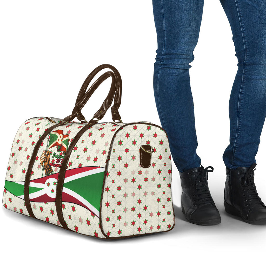 Burundi 1st July Independence Day Travel Bag Patriotic Flag Portrait Art - Geometric Star Pattern