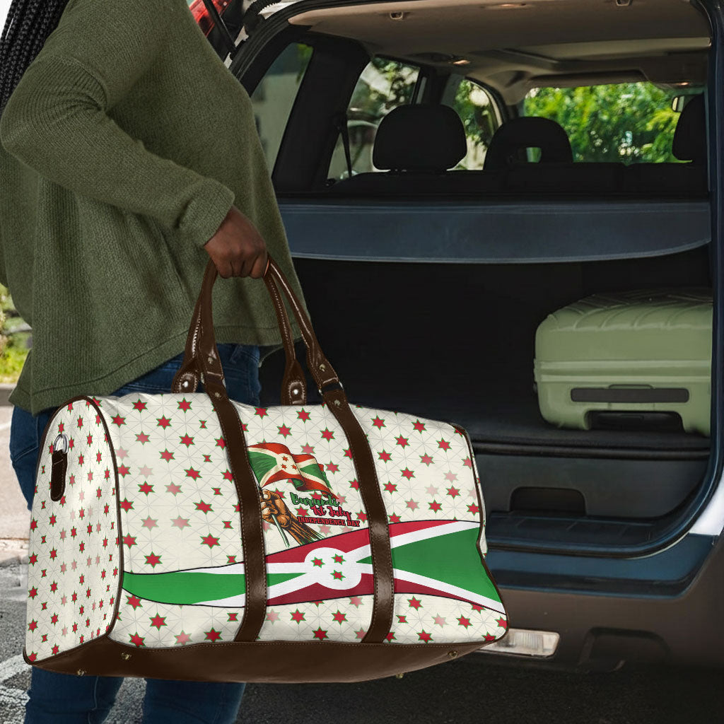 Burundi 1st July Independence Day Travel Bag Patriotic Flag Portrait Art - Geometric Star Pattern