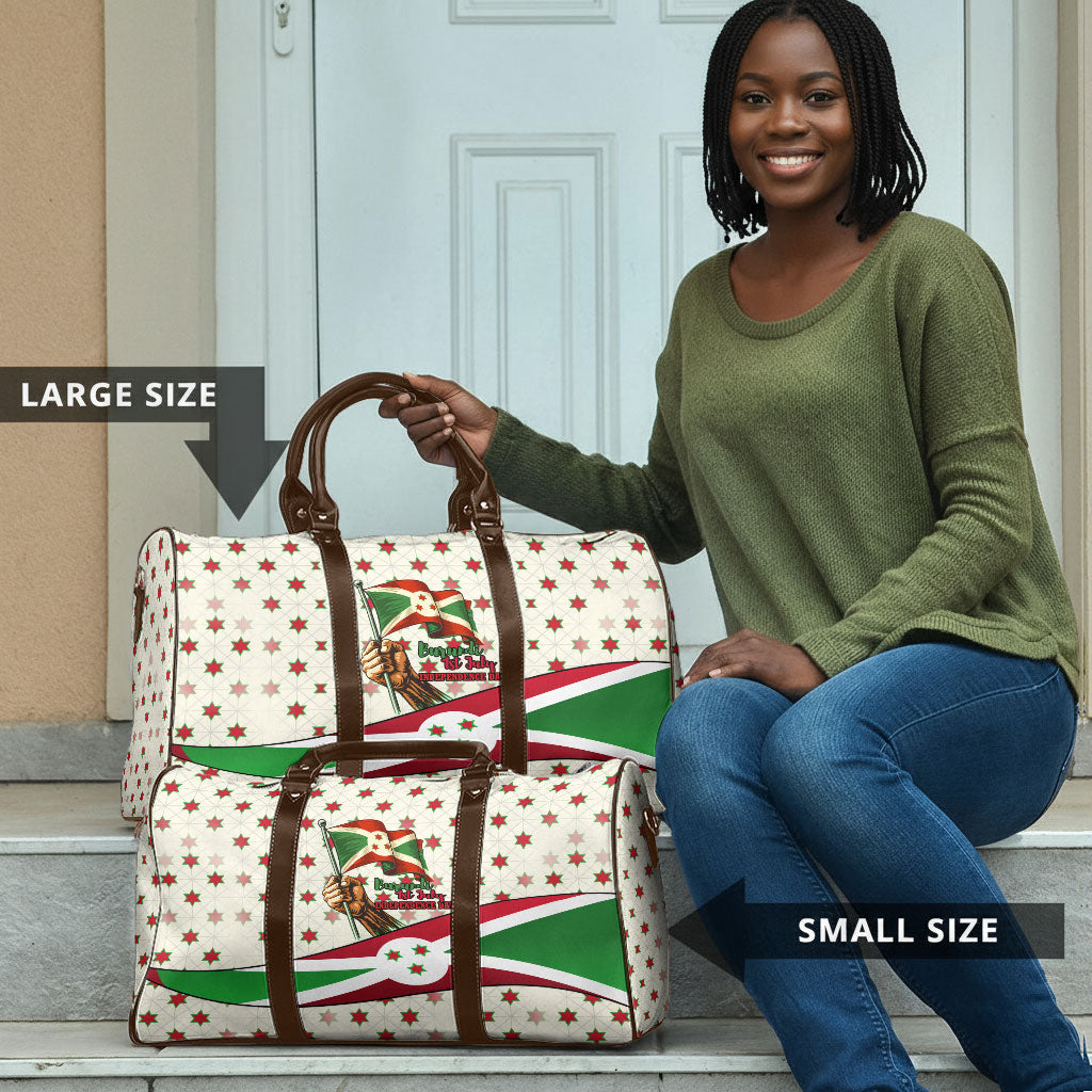 Burundi 1st July Independence Day Travel Bag Patriotic Flag Portrait Art - Geometric Star Pattern