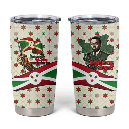 Burundi 1st July Independence Day Tumbler Cup Patriotic Flag Portrait Art - Geometric Star Pattern