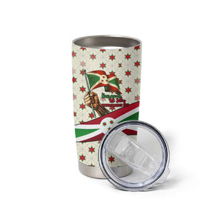 Burundi 1st July Independence Day Tumbler Cup Patriotic Flag Portrait Art - Geometric Star Pattern