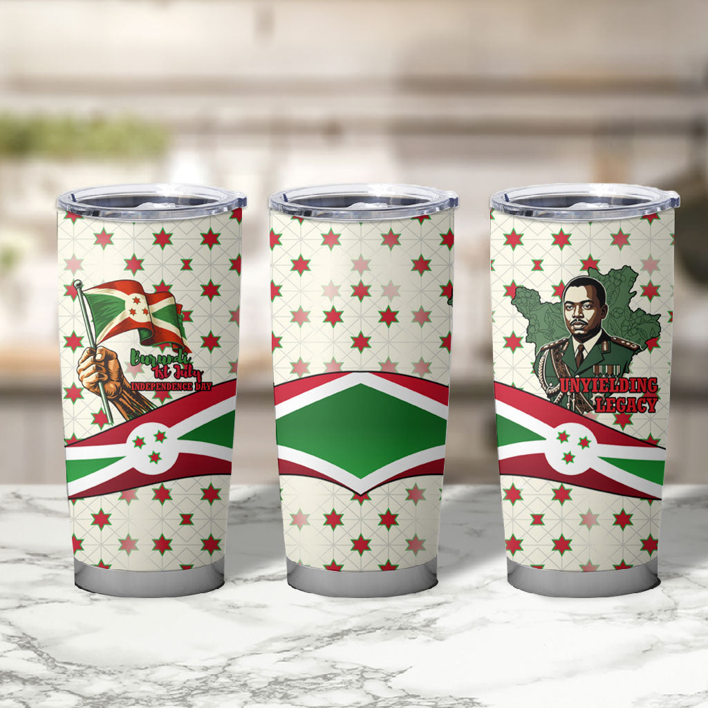 Burundi 1st July Independence Day Tumbler Cup Patriotic Flag Portrait Art - Geometric Star Pattern