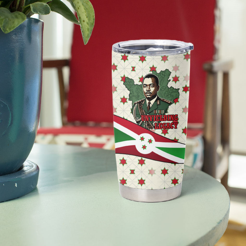 Burundi 1st July Independence Day Tumbler Cup Patriotic Flag Portrait Art - Geometric Star Pattern