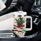 Burundi 1st July Independence Day Tumbler With Handle Patriotic Flag Portrait Art - Geometric Star Pattern