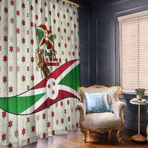 Burundi 1st July Independence Day Window Curtain Patriotic Flag Portrait Art - Geometric Star Pattern
