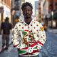 Burundi 1st July Independence Day Zip Hoodie Patriotic Flag Portrait Art - Geometric Star Pattern