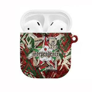 Burundi Independence Day AirPods Case 1st July 1962 Distressed Grunge Flag Art - Broken Chains And Freedom Star
