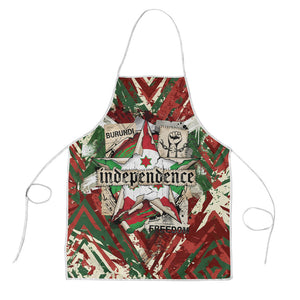 Burundi Independence Day Apron 1st July 1962 Distressed Grunge Flag Art - Broken Chains And Freedom Star