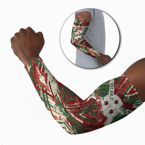 Burundi Independence Day Arm Sleeves 1st July 1962 Distressed Grunge Flag Art - Broken Chains And Freedom Star