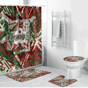 Burundi Independence Day Bathroom Set 1st July 1962 Distressed Grunge Flag Art - Broken Chains And Freedom Star