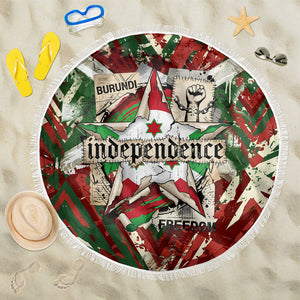 Burundi Independence Day Beach Blanket 1st July 1962 Distressed Grunge Flag Art - Broken Chains And Freedom Star