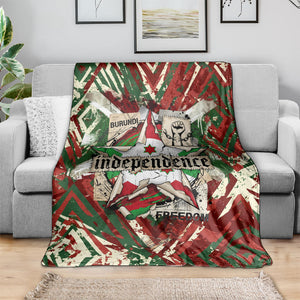 Burundi Independence Day Blanket 1st July 1962 Distressed Grunge Flag Art - Broken Chains And Freedom Star