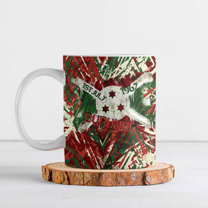 Burundi Independence Day Ceramic Mug 1st July 1962 Distressed Grunge Flag Art - Broken Chains And Freedom Star