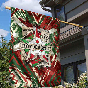 Burundi Independence Day Garden Flag 1st July 1962 Distressed Grunge Flag Art - Broken Chains And Freedom Star