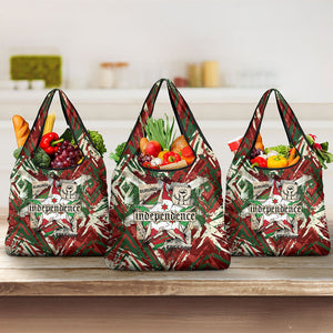 Burundi Independence Day Grocery Bag 1st July 1962 Distressed Grunge Flag Art - Broken Chains And Freedom Star