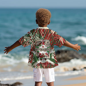 Burundi Independence Day Kid Hawaiian Shirt 1st July 1962 Distressed Grunge Flag Art - Broken Chains And Freedom Star
