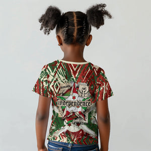Burundi Independence Day Kid T shirt 1st July 1962 Distressed Grunge Flag Art - Broken Chains And Freedom Star