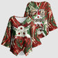 Burundi Independence Day Kimono Sleeve Blouse 1st July 1962 Distressed Grunge Flag Art - Broken Chains And Freedom Star