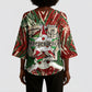 Burundi Independence Day Kimono Sleeve Blouse 1st July 1962 Distressed Grunge Flag Art - Broken Chains And Freedom Star