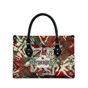 Burundi Independence Day Leather Bag 1st July 1962 Distressed Grunge Flag Art - Broken Chains And Freedom Star