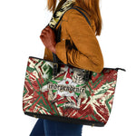 Burundi Independence Day Leather Tote Bag 1st July 1962 Distressed Grunge Flag Art - Broken Chains And Freedom Star