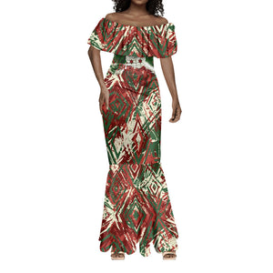 Burundi Independence Day Mermaid Dress 1st July 1962 Distressed Grunge Flag Art - Broken Chains And Freedom Star
