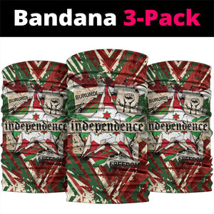 Burundi Independence Day Neck Gaiter 1st July 1962 Distressed Grunge Flag Art - Broken Chains And Freedom Star