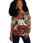 Burundi Independence Day Off Shoulder Sweater 1st July 1962 Distressed Grunge Flag Art - Broken Chains And Freedom Star