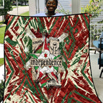 Burundi Independence Day Quilt 1st July 1962 Distressed Grunge Flag Art - Broken Chains And Freedom Star