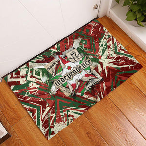 Burundi Independence Day Rubber Doormat 1st July 1962 Distressed Grunge Flag Art - Broken Chains And Freedom Star