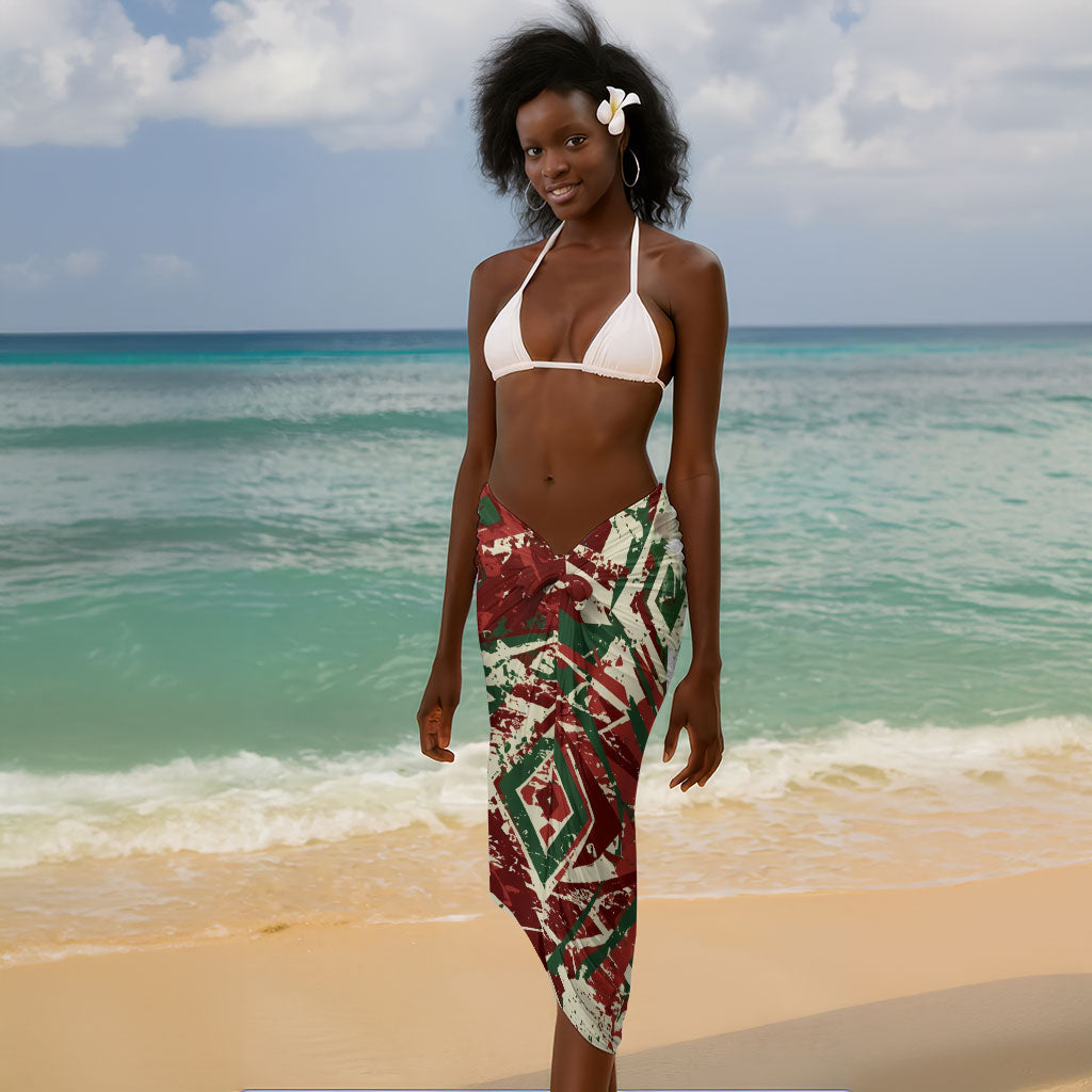 Burundi Independence Day Sarong 1st July 1962 Distressed Grunge Flag Art - Broken Chains And Freedom Star