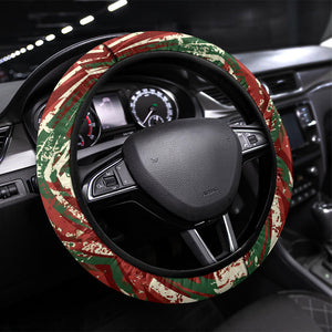 Burundi Independence Day Steering Wheel Cover 1st July 1962 Distressed Grunge Flag Art - Broken Chains And Freedom Star