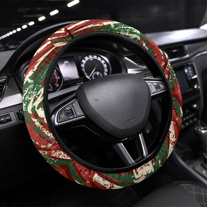Burundi Independence Day Steering Wheel Cover 1st July 1962 Distressed Grunge Flag Art - Broken Chains And Freedom Star