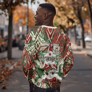 Burundi Independence Day Sweatshirt 1st July 1962 Distressed Grunge Flag Art - Broken Chains And Freedom Star