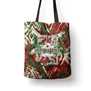 Burundi Independence Day Tote Bag 1st July 1962 Distressed Grunge Flag Art - Broken Chains And Freedom Star