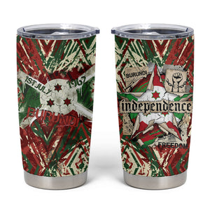 Burundi Independence Day Tumbler Cup 1st July 1962 Distressed Grunge Flag Art - Broken Chains And Freedom Star