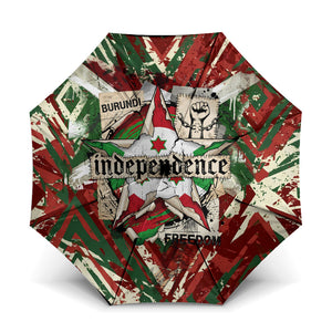Burundi Independence Day Umbrella 1st July 1962 Distressed Grunge Flag Art - Broken Chains And Freedom Star