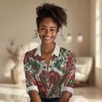 Burundi Independence Day Women Casual Shirt 1st July 1962 Distressed Grunge Flag Art - Broken Chains And Freedom Star