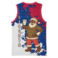 Liberia Christmas Basketball Jersey Santa Claus Map Graphic and Red Blue Festive TS04