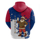 Liberia Christmas Hoodie Santa Claus Map Graphic and Red Blue Festive - African Pride