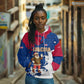 Liberia Christmas Hoodie Santa Claus Map Graphic and Red Blue Festive - African Pride