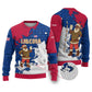 Liberia Christmas Ugly Christmas Sweater Santa Claus Map Graphic and Red Blue Festive - African Pride
