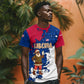 Liberia Christmas T shirt Santa Claus Map Graphic and Red Blue Festive - African Pride