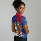 Liberia Christmas Women Polo Shirt Santa Claus Map Graphic and Red Blue Festive - African Pride