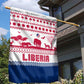 Liberia Christmas Garden Flag Red Wildlife Silhouettes and White Blue Holiday - African Pride