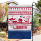 Liberia Christmas Garden Flag Red Wildlife Silhouettes and White Blue Holiday - African Pride