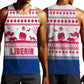 Liberia Christmas Men Tank Top Red Wildlife Silhouettes and White Blue Holiday - African Pride