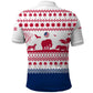Liberia Christmas Polo Shirt Red Wildlife Silhouettes and White Blue Holiday - African Pride